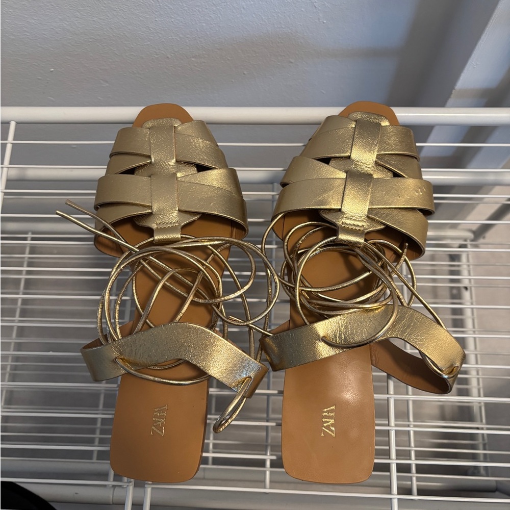 Zara Metallic Gold Women's Sandals